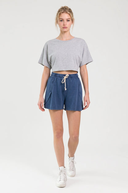 Baumwoll-Shorts mit Kordelzug
