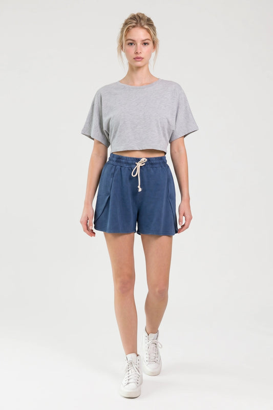 Baumwoll-Shorts mit Kordelzug