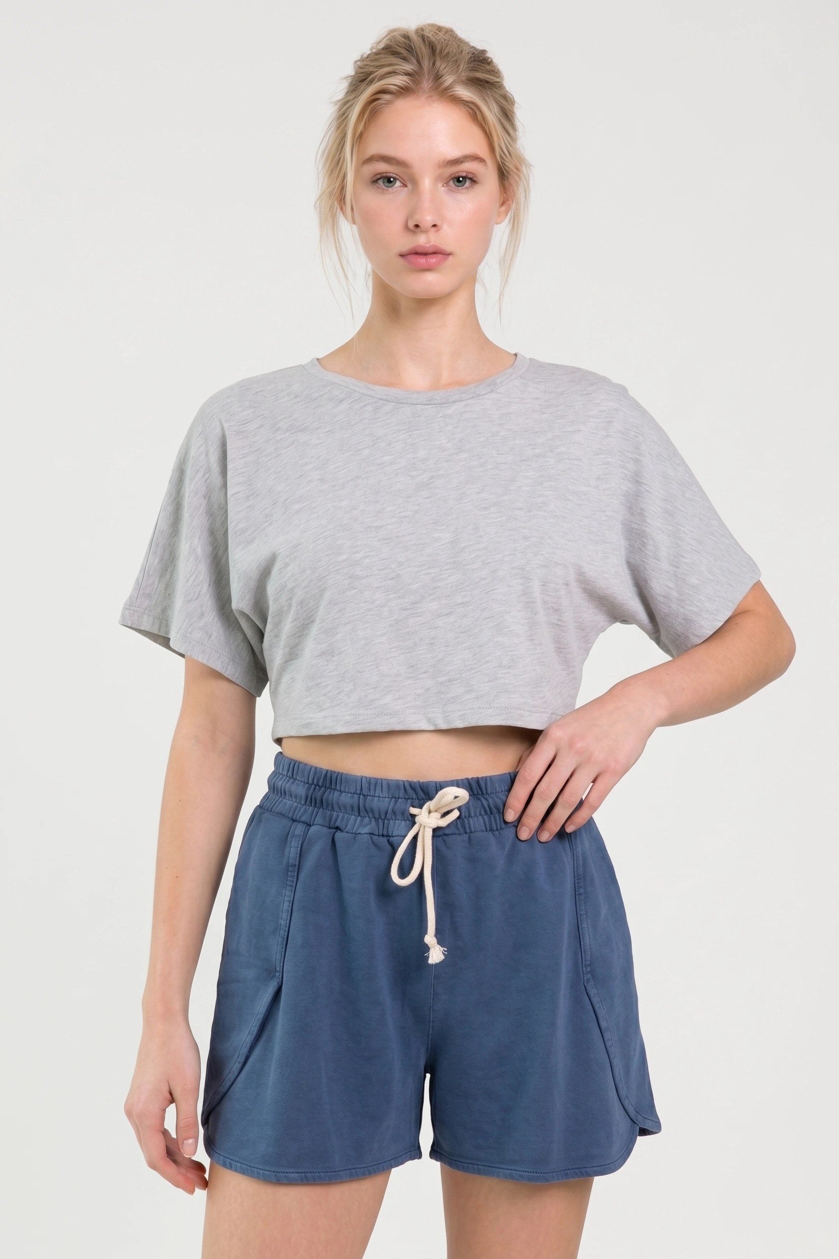 Baumwoll-Shorts mit Kordelzug