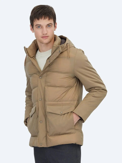 Buff Kapuzen Casual Weben Mantel
