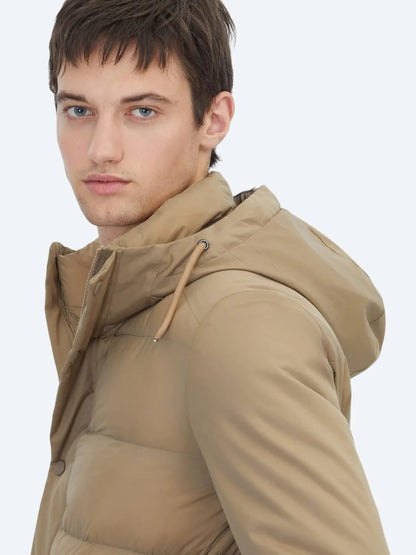 Buff Kapuzen Casual Weben Mantel