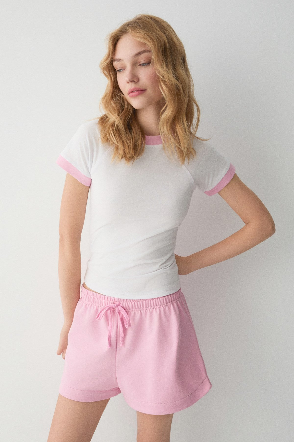 ETHIQUET BUOL Damen Baumwoll Mini Shorts Rosa