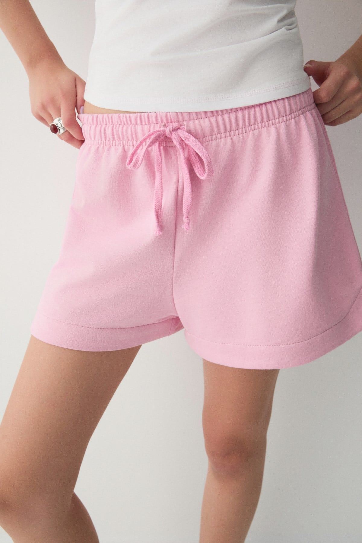 ETHIQUET BUOL Damen Baumwoll Mini Shorts Rosa