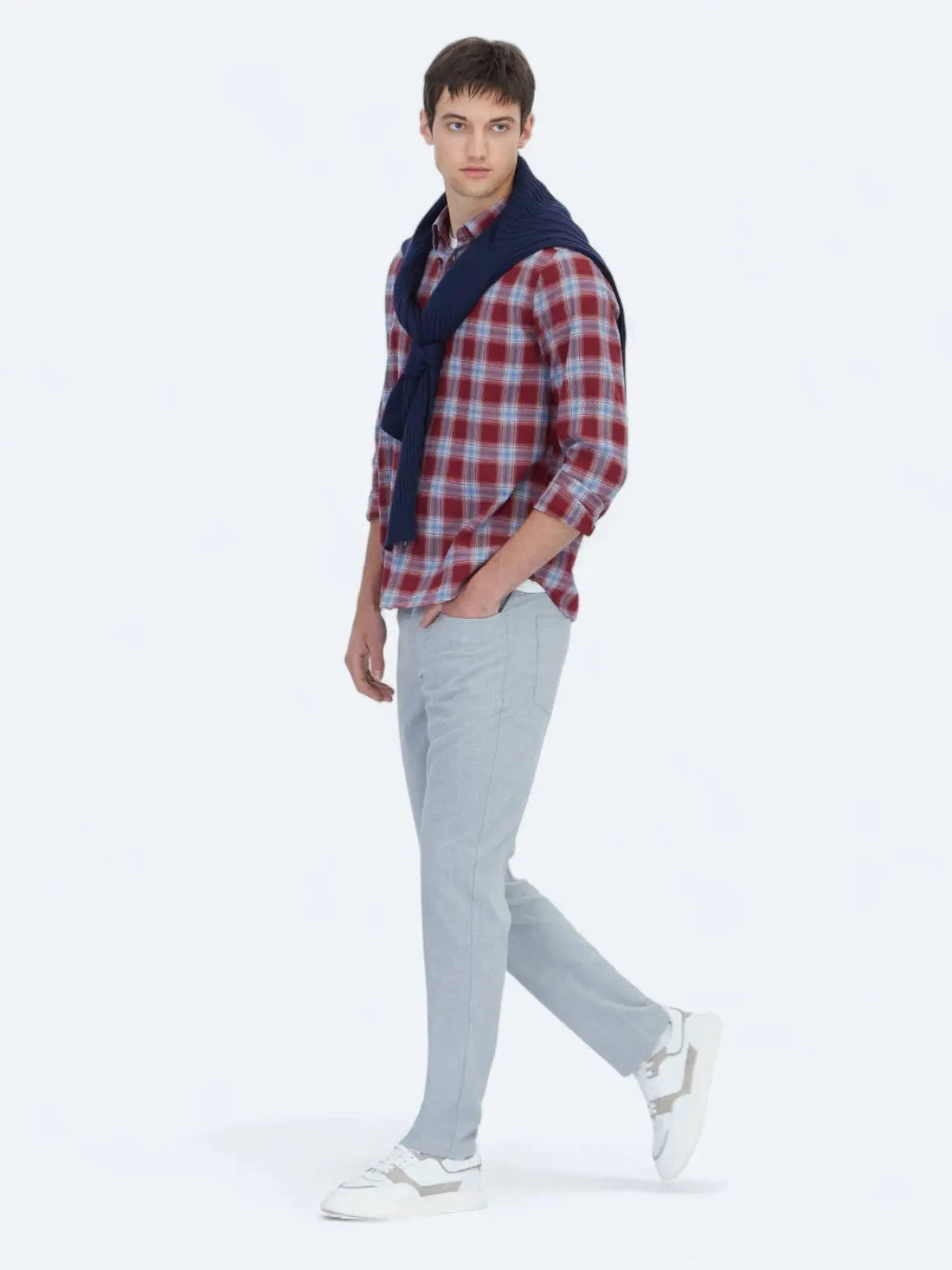 Burgunder Regular Fit Casual Hemd 100% Baumwolle