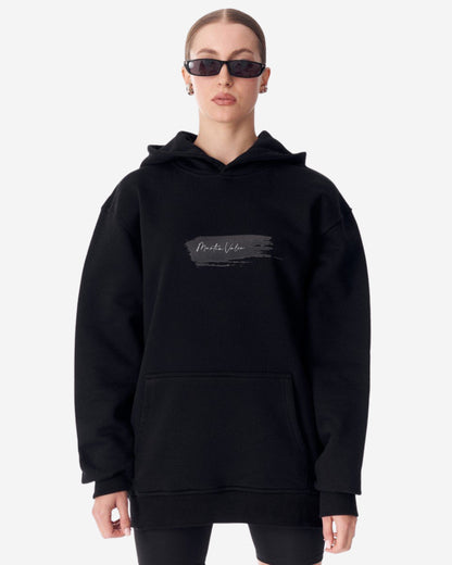 Schwarzer Kapuzen-Schmetterling Wiedergeburt Sweatshirt