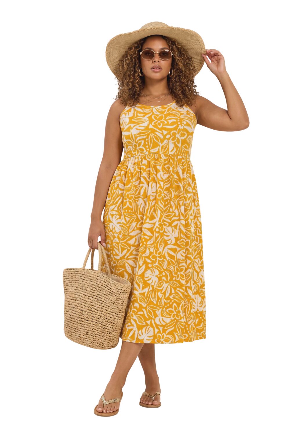 Plus-Size Maxikleid mit Taillengummi