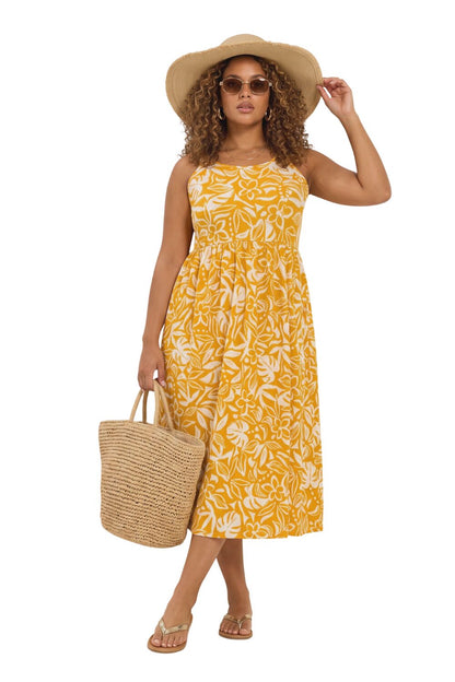 Plus-Size Maxikleid mit Taillengummi