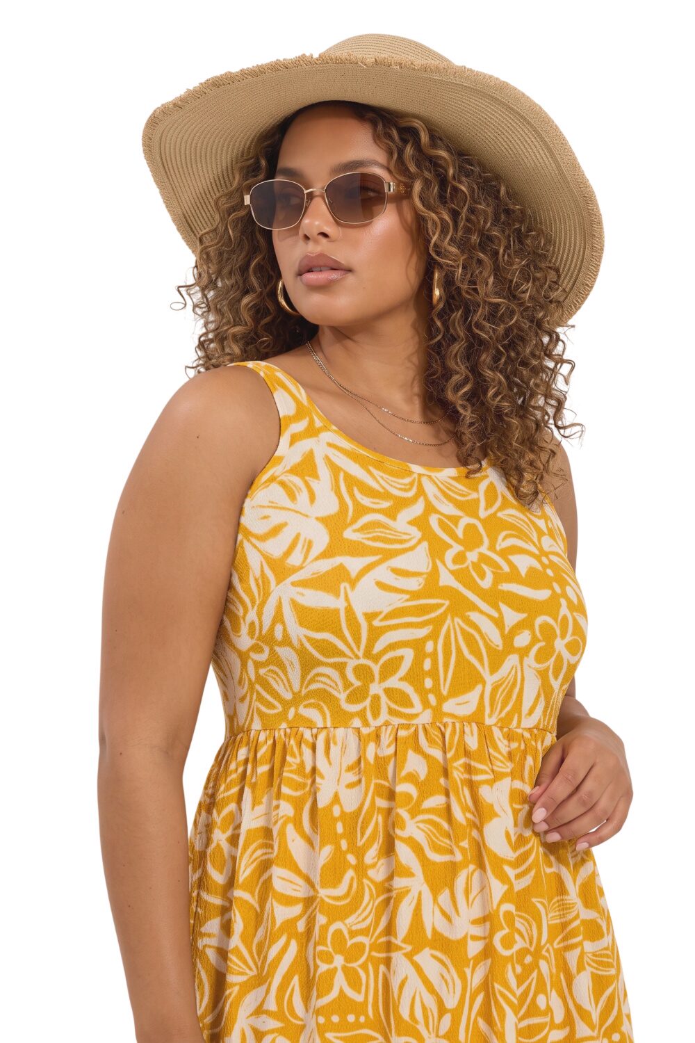 Plus-Size Maxikleid mit Taillengummi