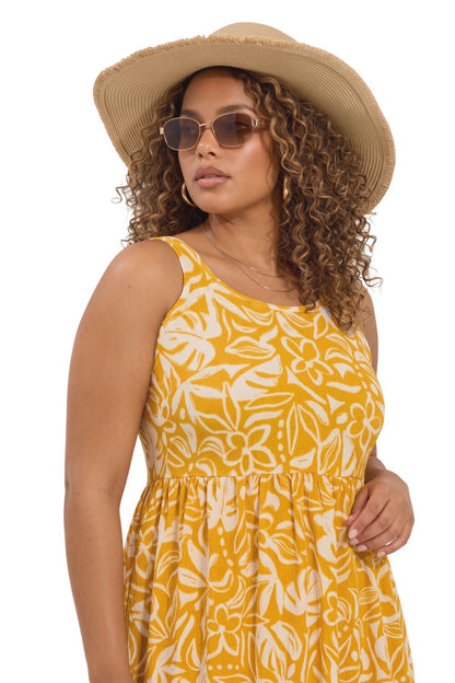 Plus-Size Maxikleid mit Taillengummi