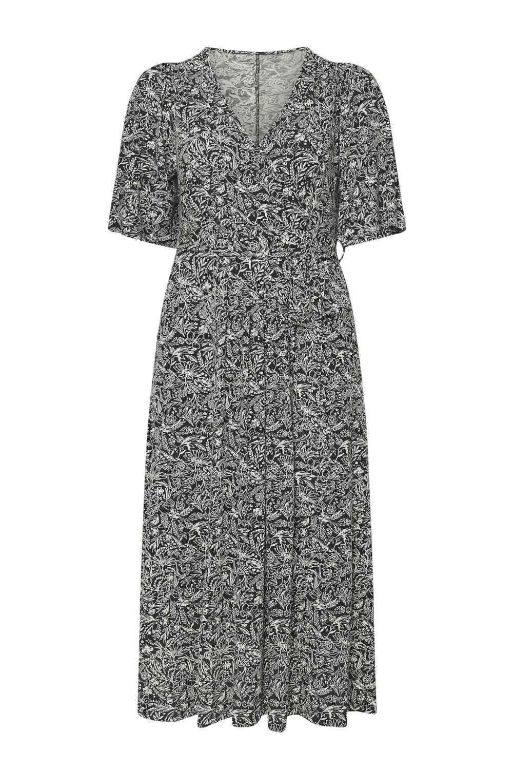 Übergrößen Blumen Wickel-Maxi-Kleid
