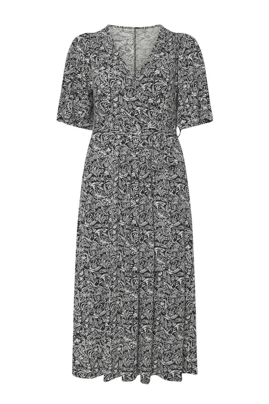 Übergrößen Blumen Wickel-Maxi-Kleid
