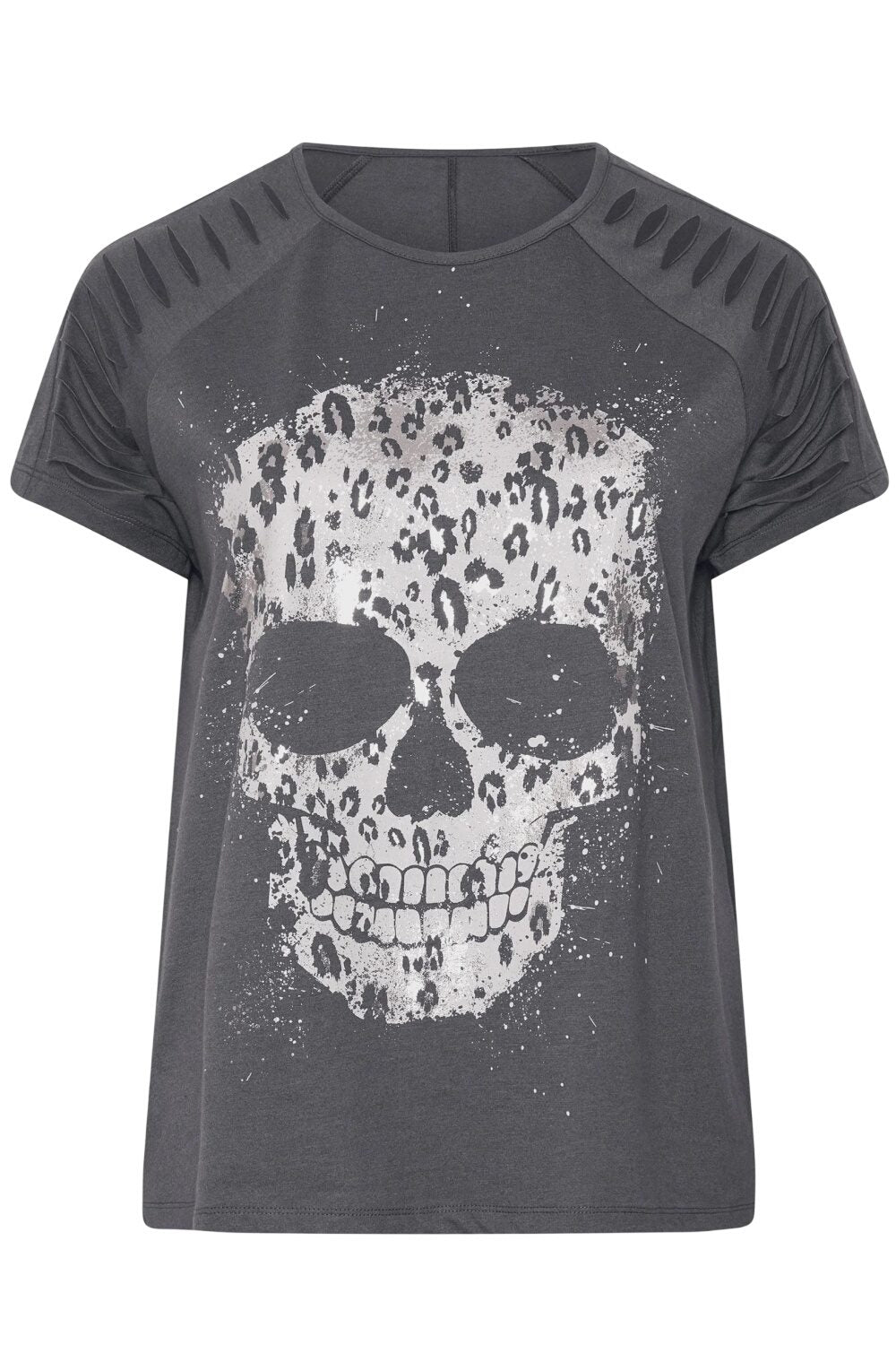 Plus Size T-Shirt mit Totenkopf-Design