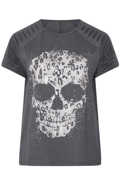 Plus Size T-Shirt mit Totenkopf-Design