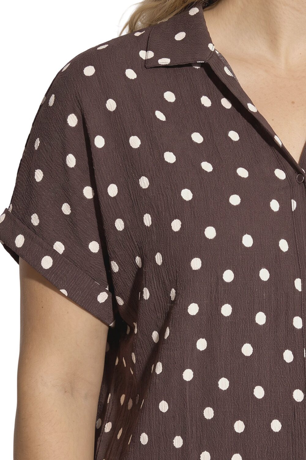 Große Größen Polka Dot Kurzarmshirt