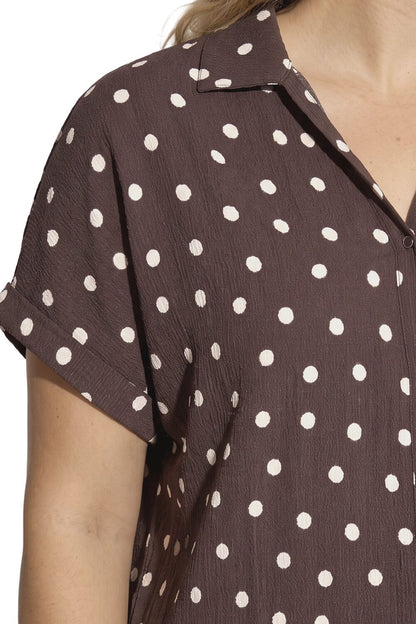 Große Größen Polka Dot Kurzarmshirt