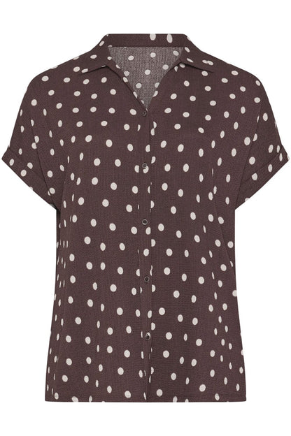 Große Größen Polka Dot Kurzarmshirt
