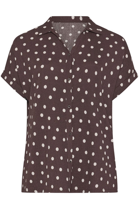 Große Größen Polka Dot Kurzarmshirt