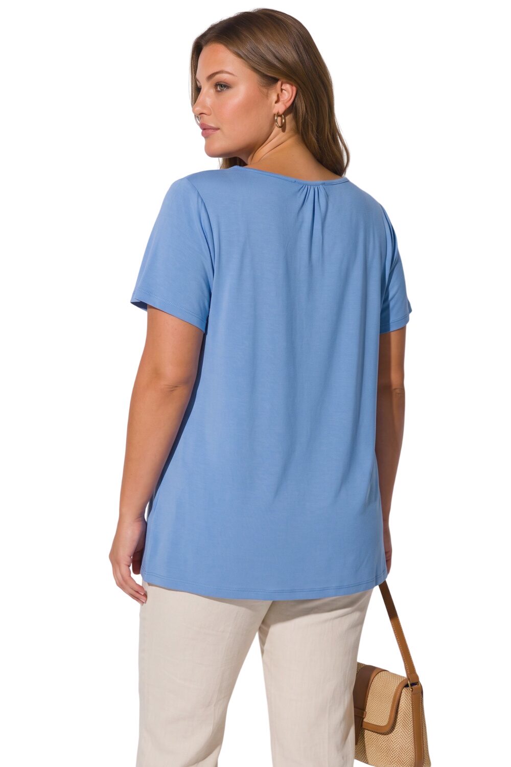 Plus Size Rundhals-Top mit Fransen