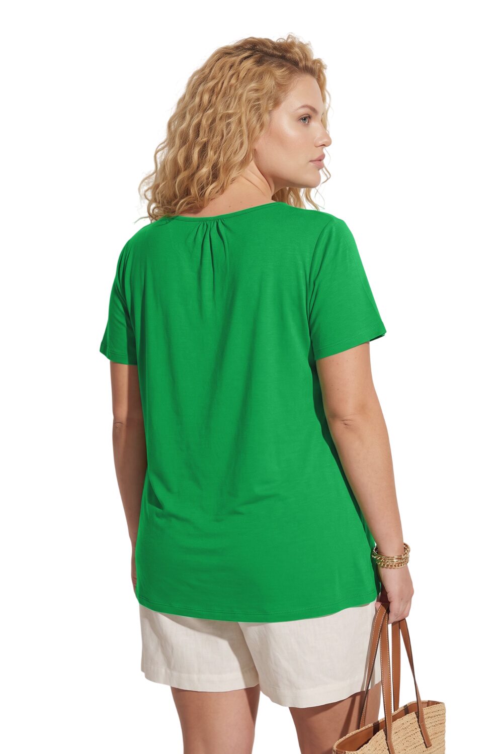 Plus Size Rundhals-Top mit Fransen