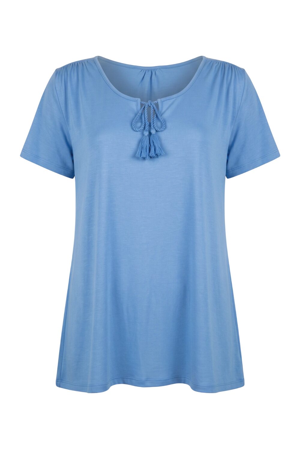 Plus Size Rundhals-Top mit Fransen