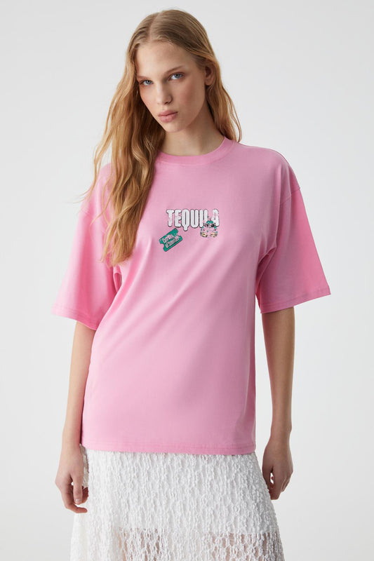 CAITLYN Damen Oversize Crew T-Shirt
