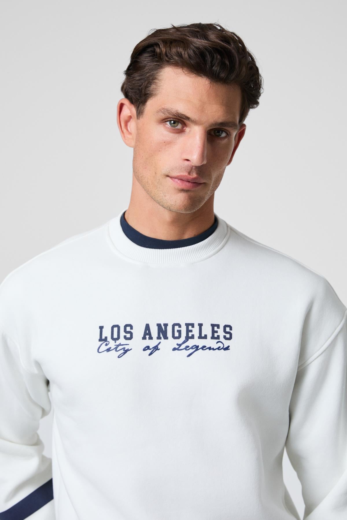 GRIMELANGE CAMDEN Herren Oversized Sweatshirt Weiß