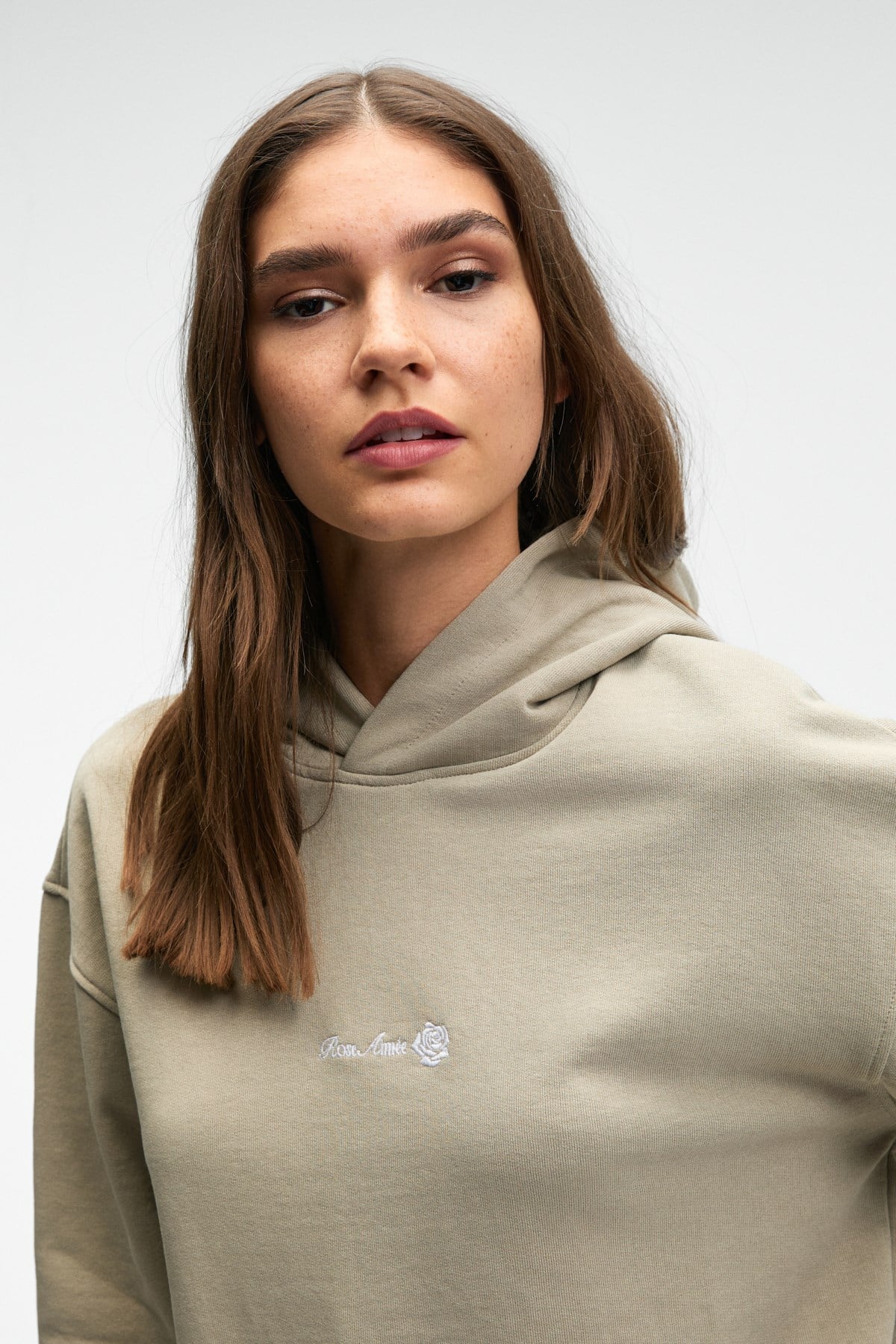 ETHIQUET CAMELLIA Damen Hoodie Sweatshirt Steinfarbe