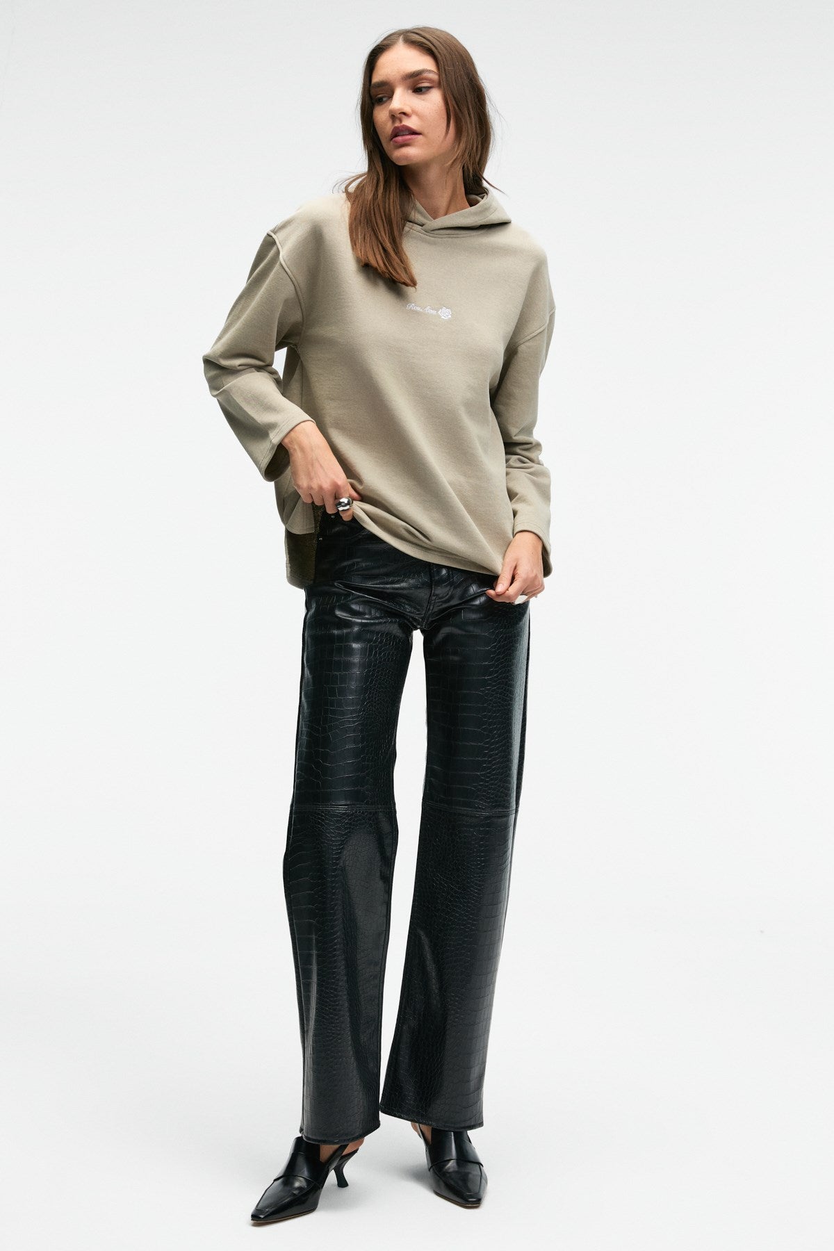 ETHIQUET CAMELLIA Damen Hoodie Sweatshirt Steinfarbe