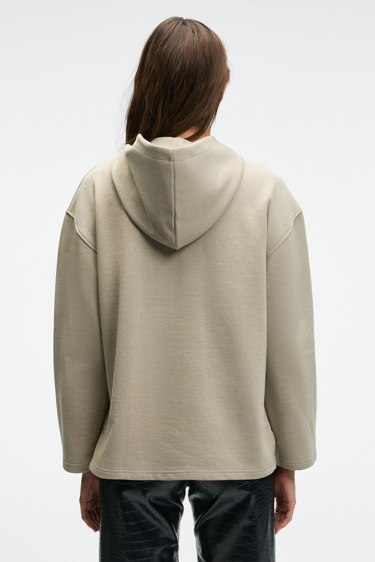 ETHIQUET CAMELLIA Damen Hoodie Sweatshirt Steinfarbe