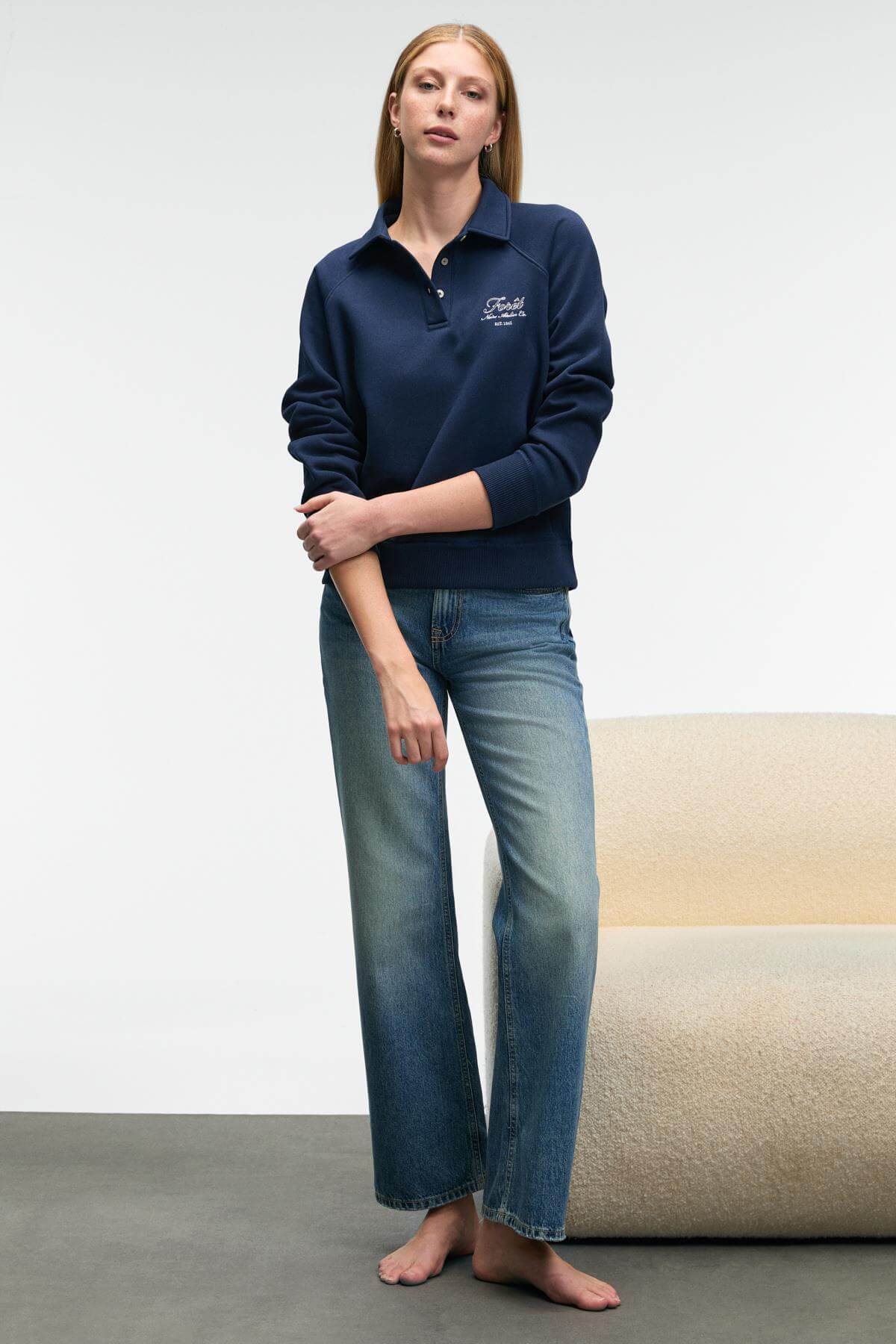 CAMIREL Damen Polo-Sweatshirt