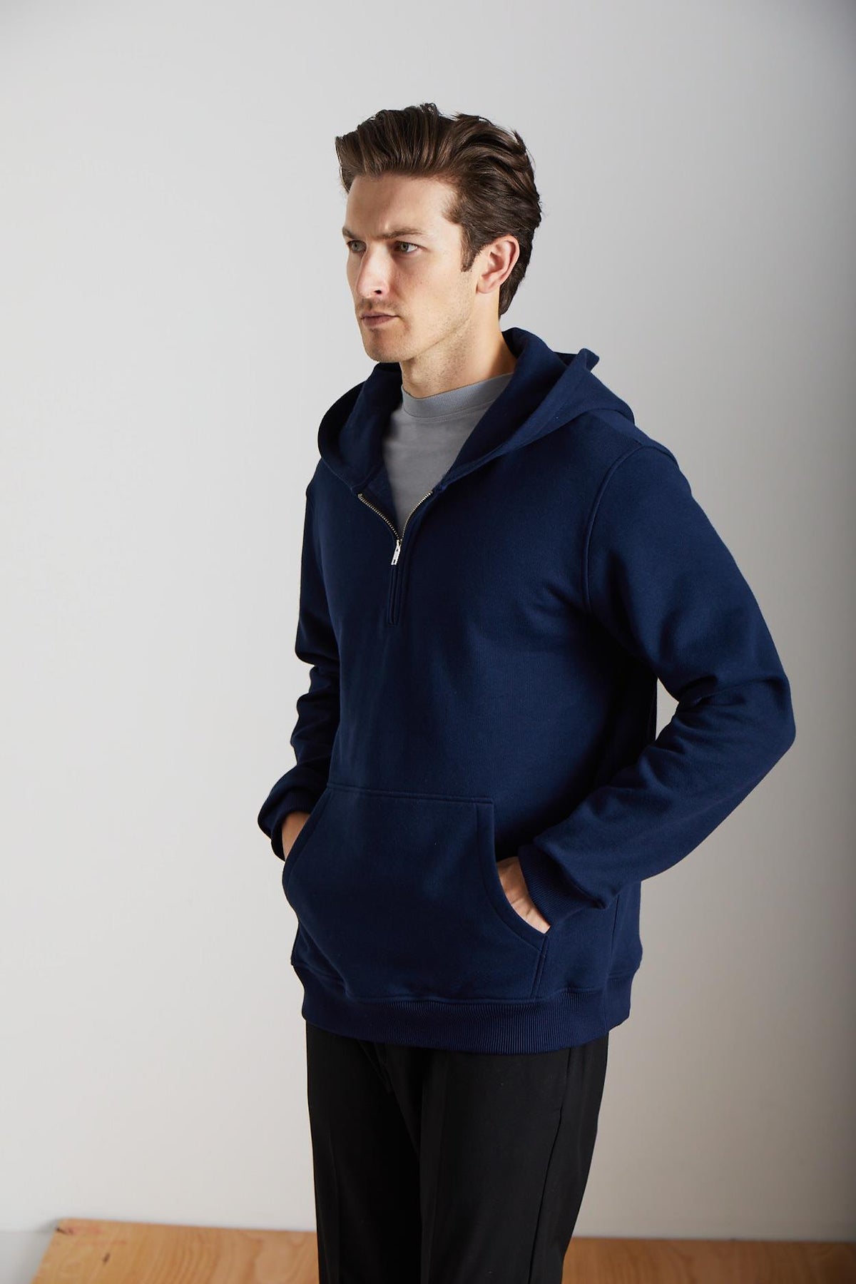 GRIMELANGE STORNIERT Herren Kapuzensweatshirt Marineblau