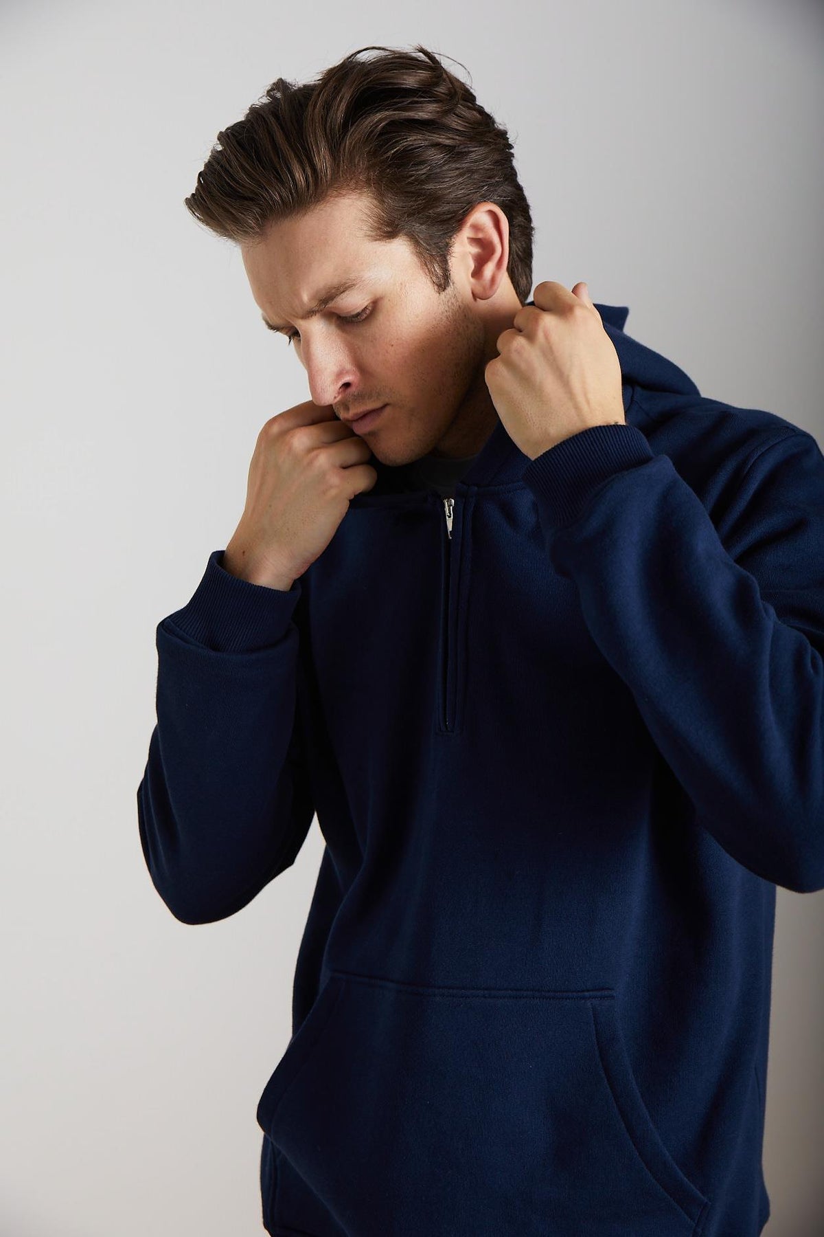 GRIMELANGE STORNIERT Herren Kapuzensweatshirt Marineblau