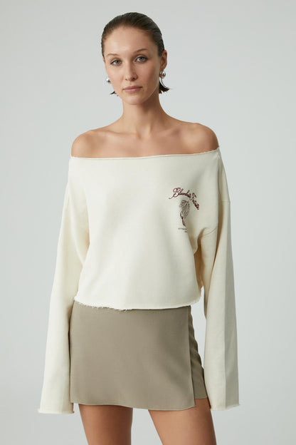 Damen Asymmetrisches Print Sweatshirt