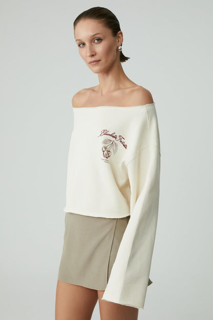 Damen Asymmetrisches Print Sweatshirt