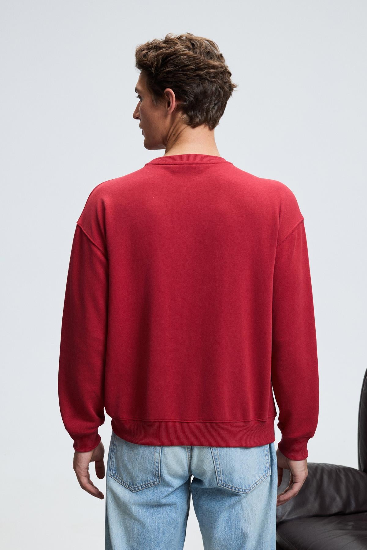 GRIMELANGE CASPIAN Herren Baumwoll Sweatshirt Rot