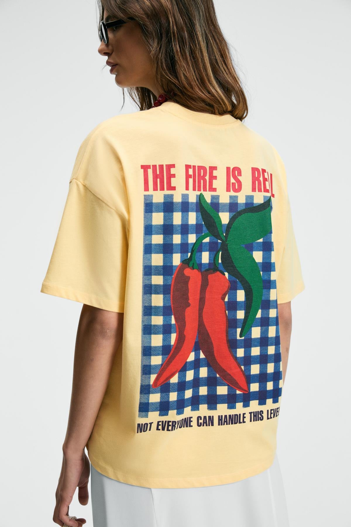 GRIMELANGE CASSIANE Bedrucktes Regular T-Shirt Gelb