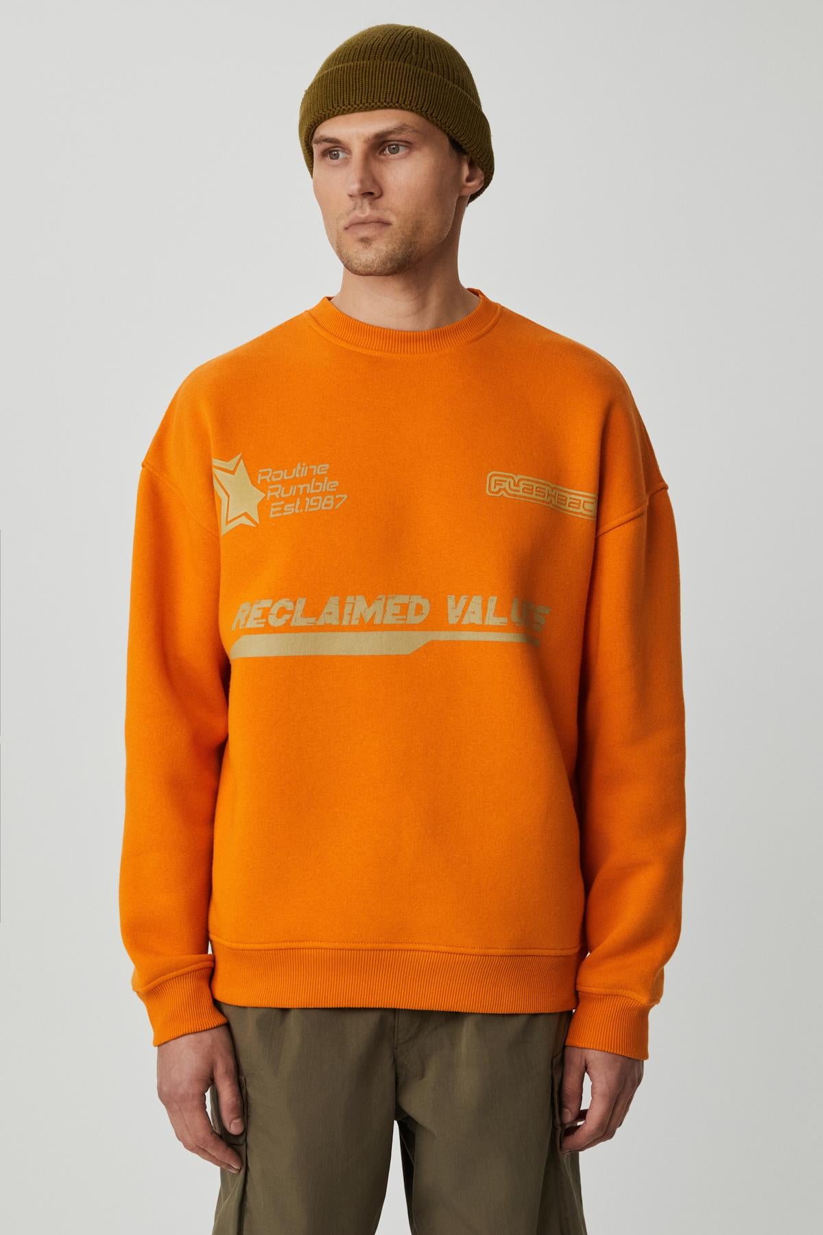GRIMELANGE CASSY Herren Bio-Baumwoll Sweatshirt Senf