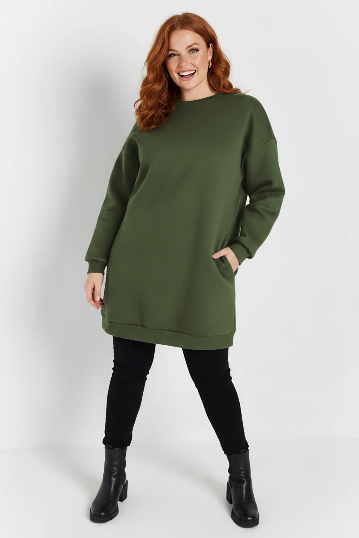 Sweatshirt-Tunika mit Taschen