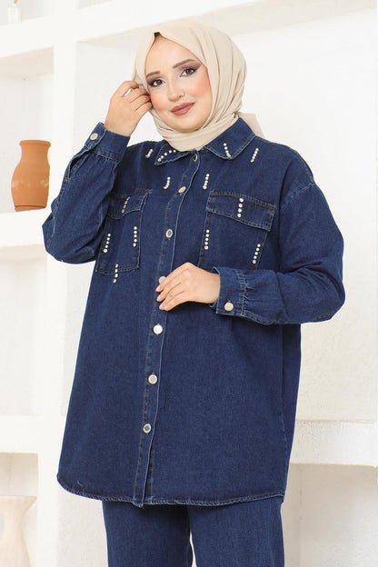 Stein Detail Denim Set