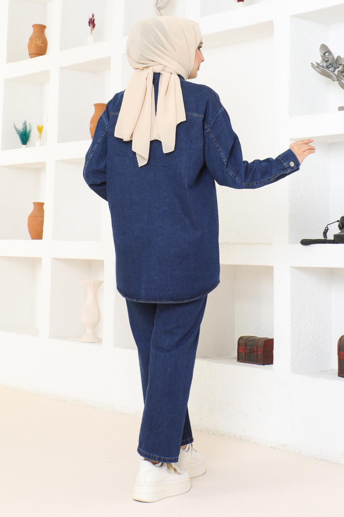 Stein Detail Denim Set