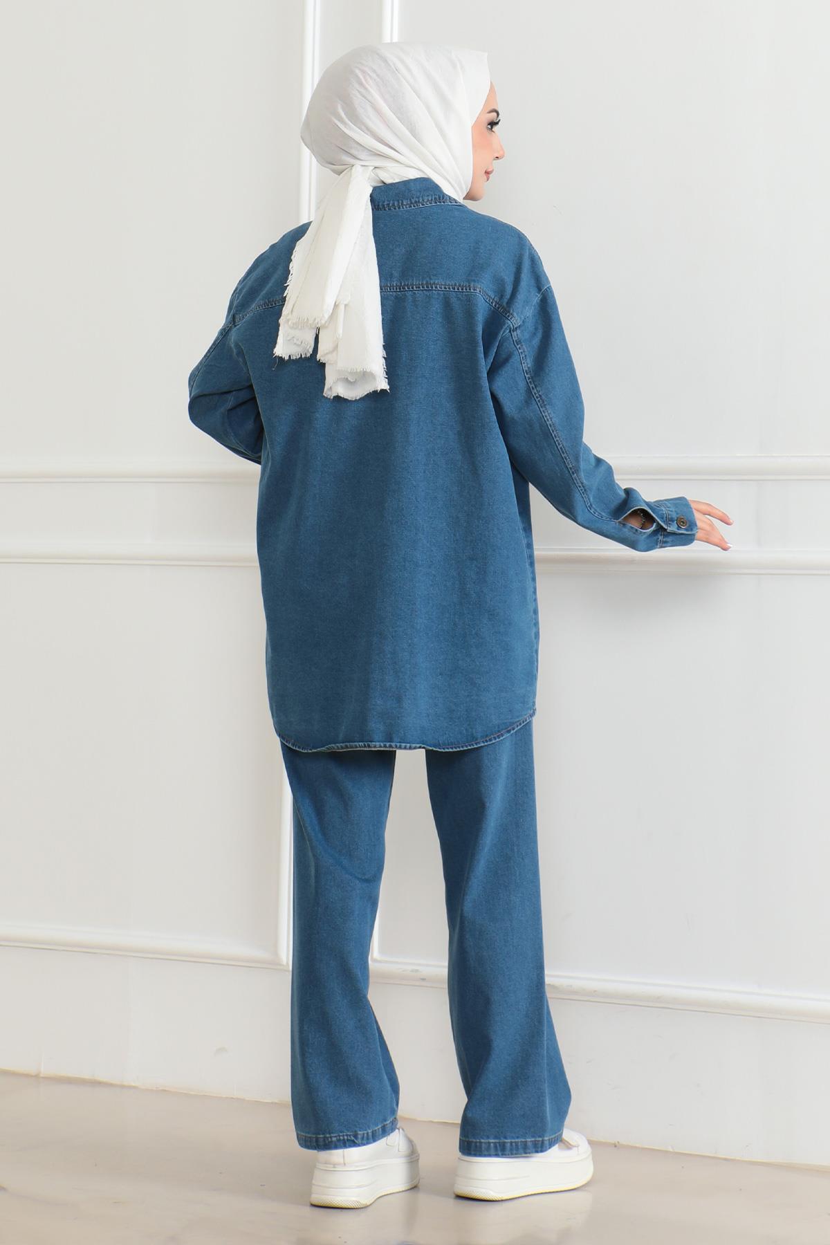 Stein Detail Denim Set