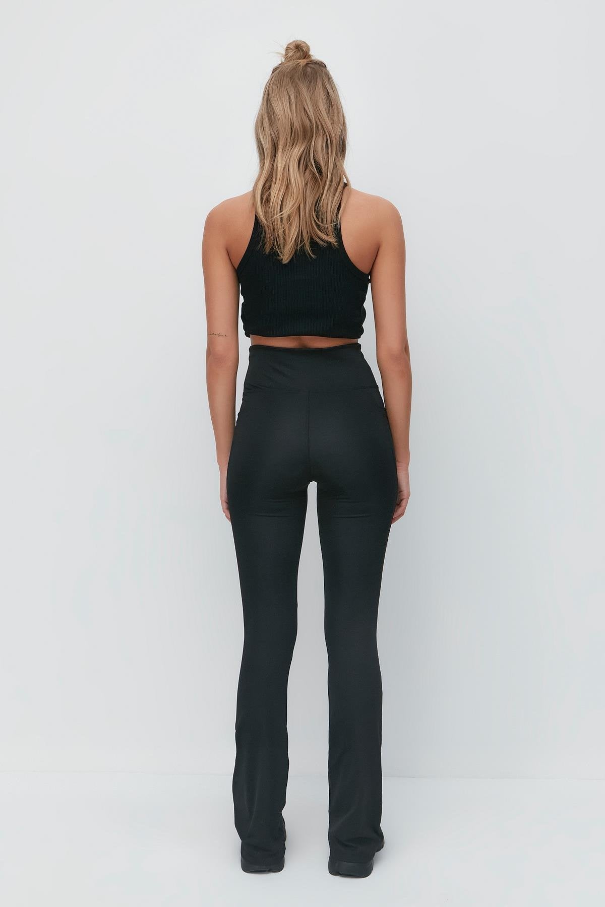 Hochtaillierte Taschen-Lang-Sportleggings