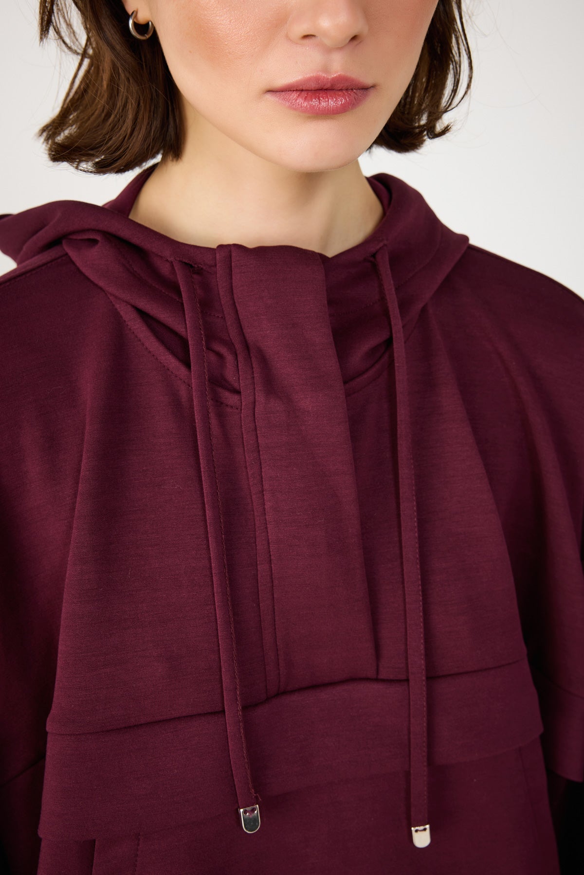 Weiches Sweatshirt mit halbem Reißverschluss und Taschen