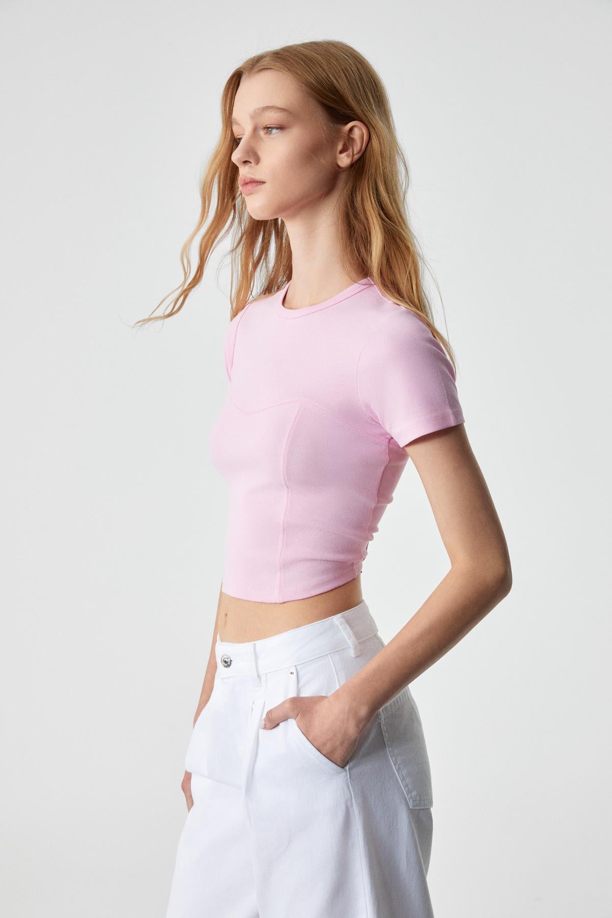 Damen Slim Kurzarm T-Shirt