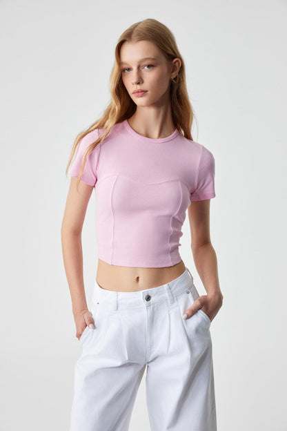 Damen Slim Kurzarm T-Shirt