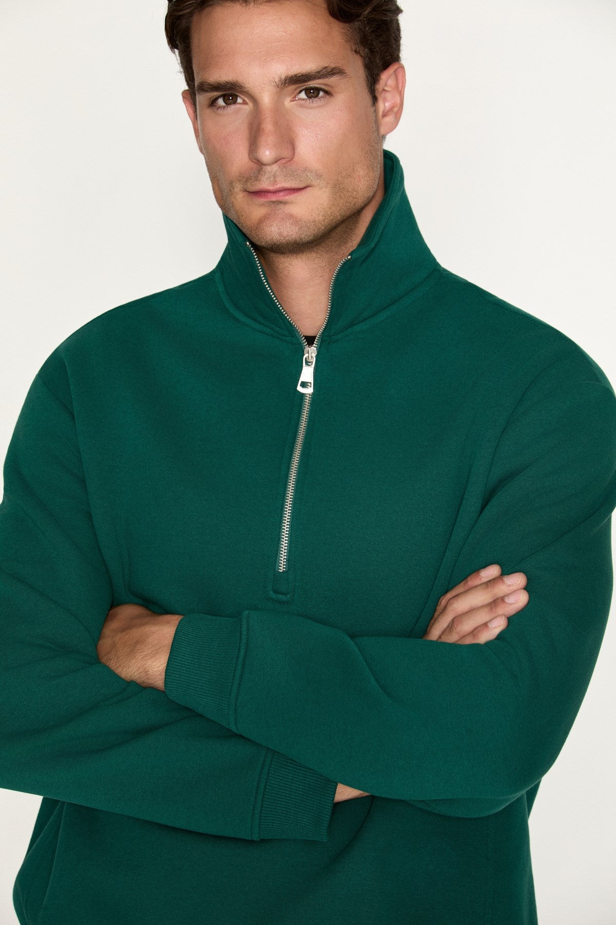 GRIMELANGE CEREMINO Herren Sweatshirt Halbzip Green