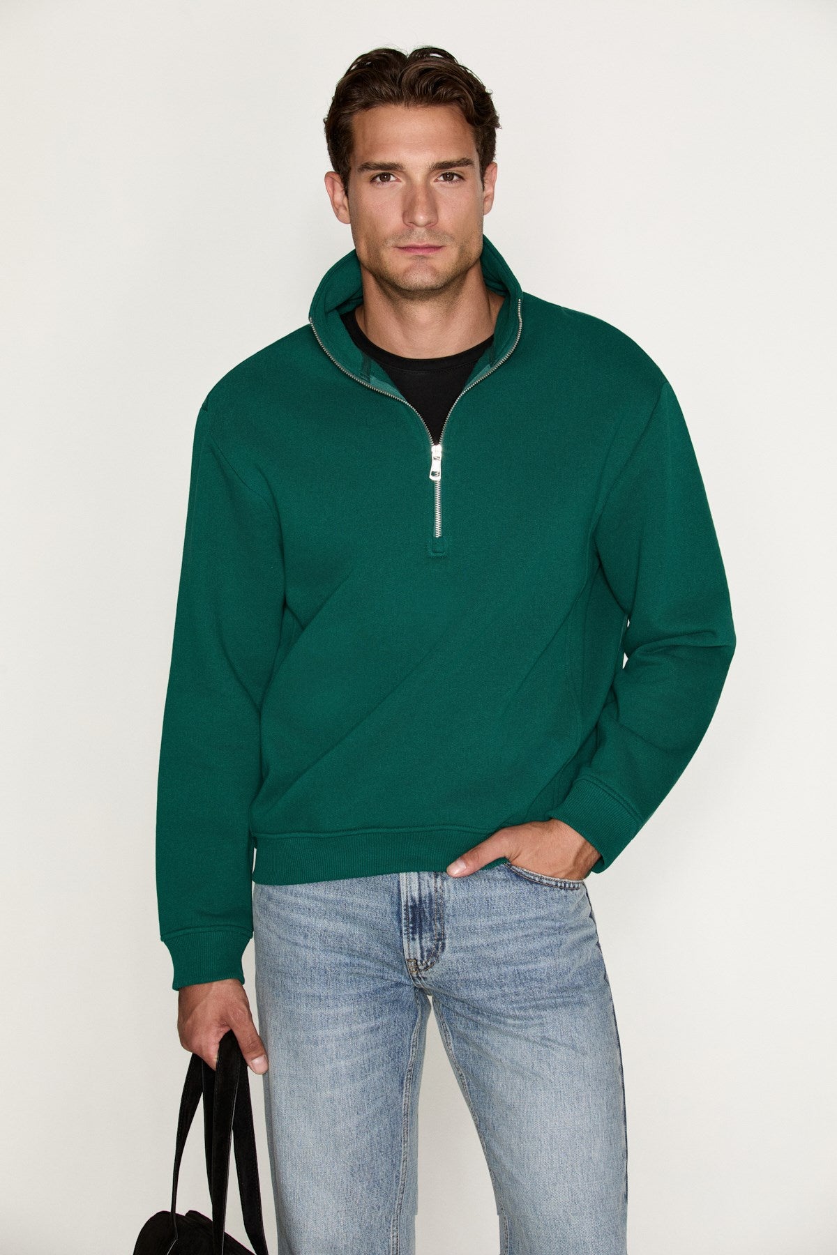 GRIMELANGE CEREMINO Herren Sweatshirt Halbzip Green