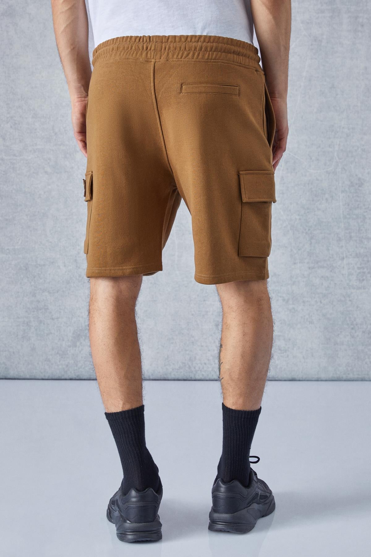 GRIMELANGE CERVINO Herren Cargo-Shorts bestickt Dunkelbraun