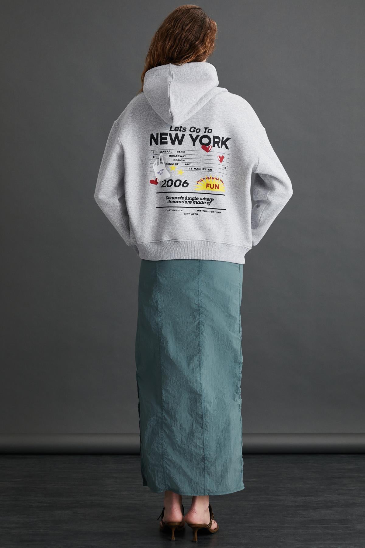 ETHIQUET CHARGELLE Damen Kapuzenpullover Graue Melange