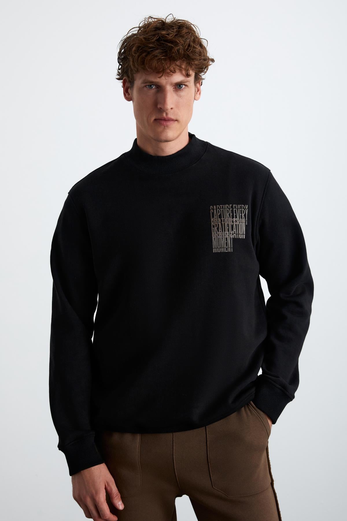 GRIMELANGE CHASEY Herren Baumwoll-Sweatshirt Schwarz
